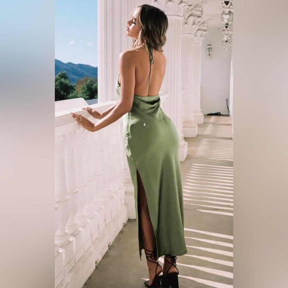 Princess Polly Sage Green Maxi Dress - Picture 2 of 5
